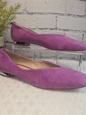 FRANCO SARTO FLEXA DOVIE MAGENTA SUEDE BALLET FLATS SQUARE TOE WOMENS 8 NWOT